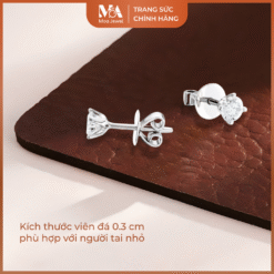 Alternative view of Bông Tai 1 Hột Đá 0.6cm Bạc 925 Không Gỉ - Moa Jewel