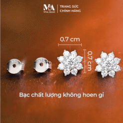 Alternative view of Bông Tai Bạc Hoa Tuyết Đính Đá Bạc 925 Không Gỉ - Moa Jewel MB0007