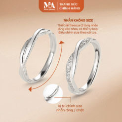 Alternative view of Nhẫn Đôi Free Size Biểu Tượng Số 8 Vô Cực Ý Nghĩa Bạc 925 - Moa Jewel