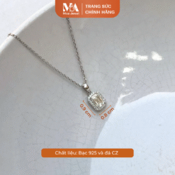Alternative view of Mặt Dây Chuyền Vuông Đá Chủ Bạc 925 Không Gỉ - Moa Jewel MM0005
