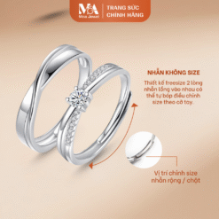 Alternative view of Nhẫn Đôi Free Size Biểu Tượng Vô Cực Ý Nghĩa Bạc 925 - Moa Jewel