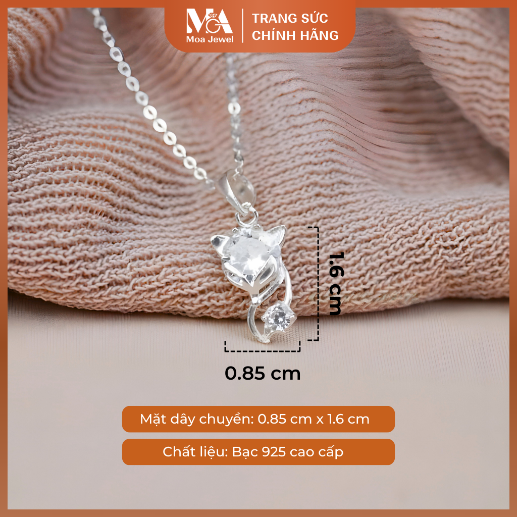 Mặt Dây Chuyền Hồ Ly Hợp Mệnh Bạc 925 Không Gỉ - Moa Jewel MM0002 - Ảnh 2