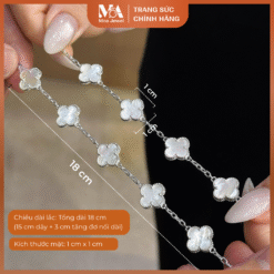 Alternative view of Lắc Tay Vòng Tay Cỏ 4 Lá Đen Bạc 925 Không Gỉ - Moa Jewel ML0001