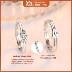 Alternative view of Nhẫn Đôi Free Size Biểu Tượng Số 8 Vô Cực Ý Nghĩa Bạc 925 - Moa Jewel
