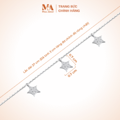 Alternative view of Lắc Chân 3 Ngôi Sao Bạc 925 Không Gỉ - Moa Jewel MLC0001
