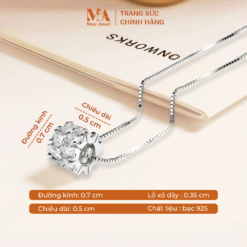 Alternative view of Mặt Dây Chuyền Hình Trụ Gắn Đá Bạc 925 Không Gỉ - Moa Jewel MM0001