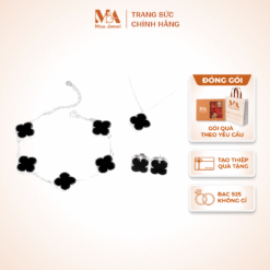 Bộ Trang Sức Cỏ 4 Lá Biểu Tượng May Mắn Bạc 925 - Moa Jewel