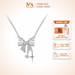 Dây chuyền Bạc Chiếc Nơ Bạc Không Gỉ - Moa Jewel MD0004